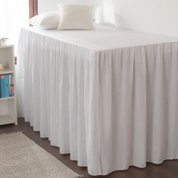 White Twin XL Dorm Room Bed Skirt 46 Inch - Picture 1 of 1